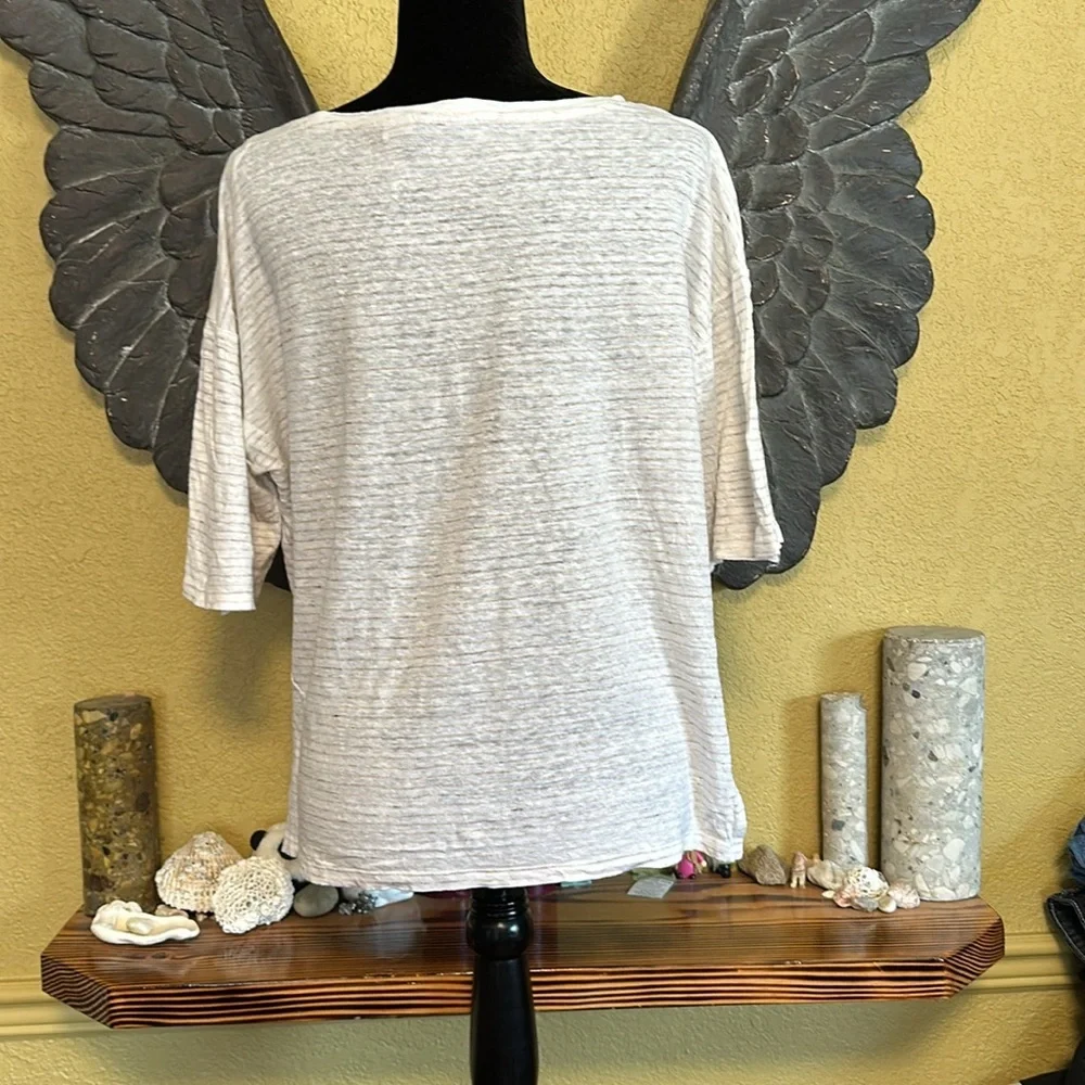 Nicole Miller Linen Tee Shirt - Picture 6 of 7